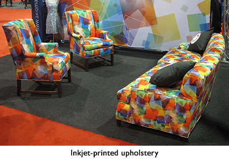 Inkjet-printed upholstery